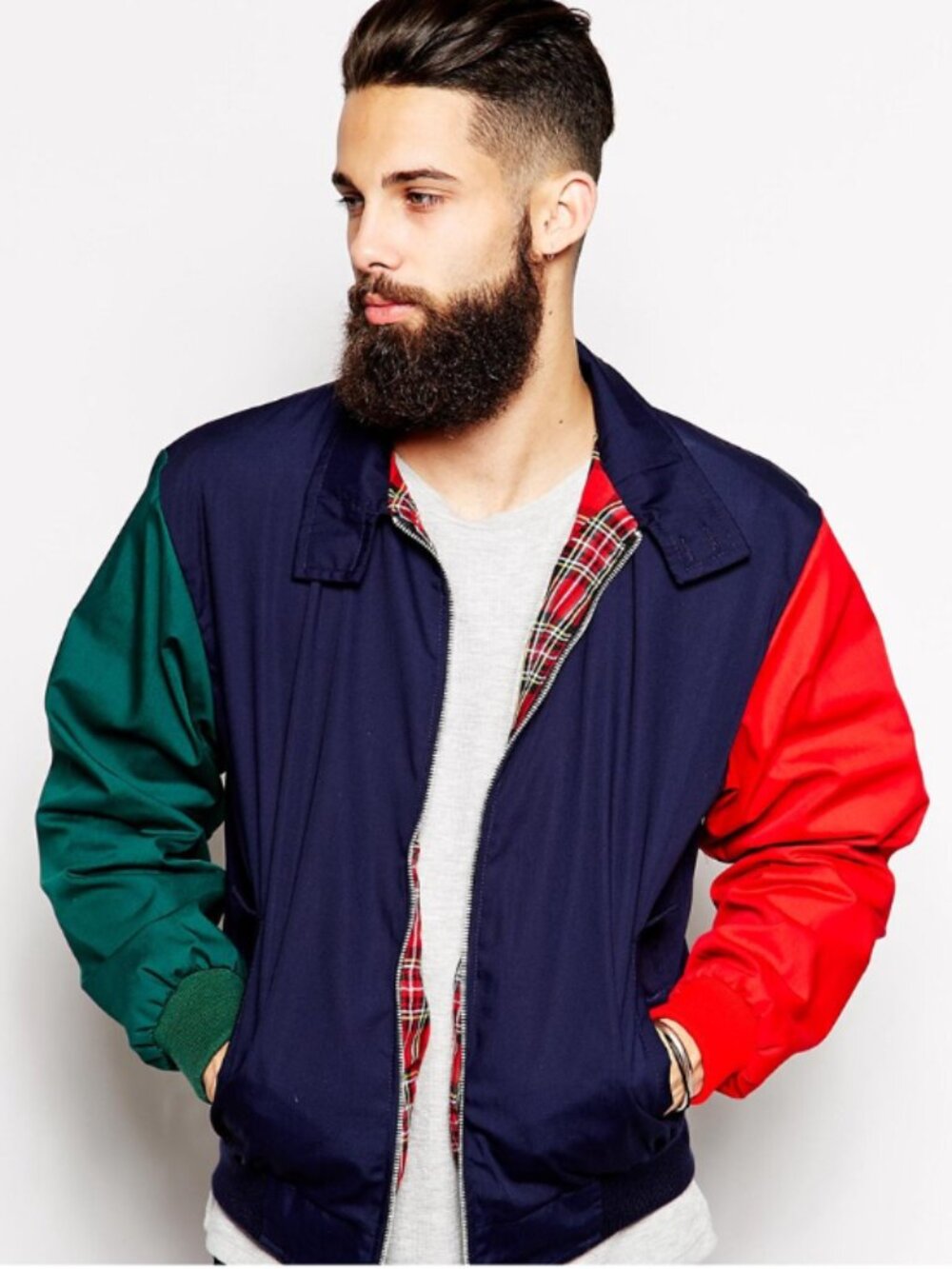 Colourblock Harrington bomber-style jacket (Men’s S)